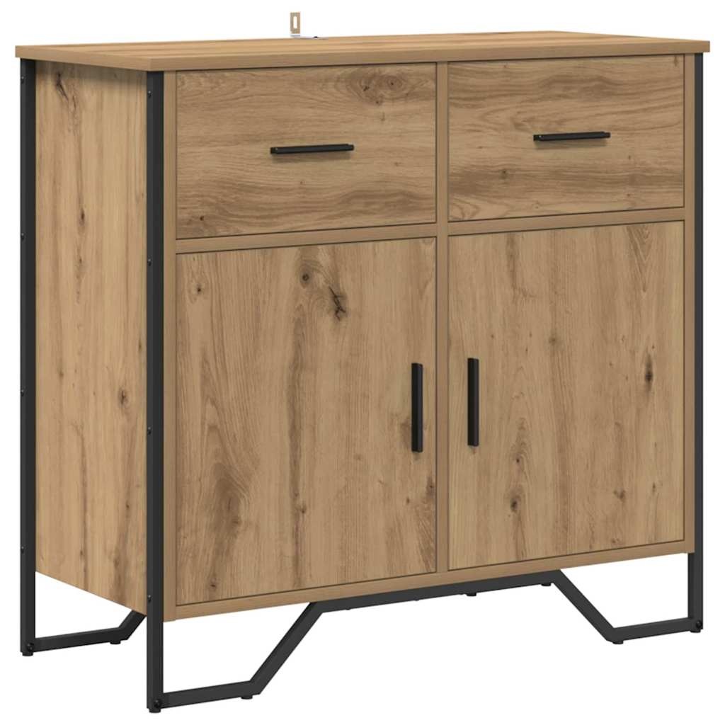 VidaXL Dressoir met lade artisanaal eikenkleurig 79.5 x 35.5 x 74.5 cm