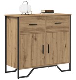 VidaXL Dressoir met lade artisanaal eikenkleurig 79.5 x 35.5 x 74.5 cm