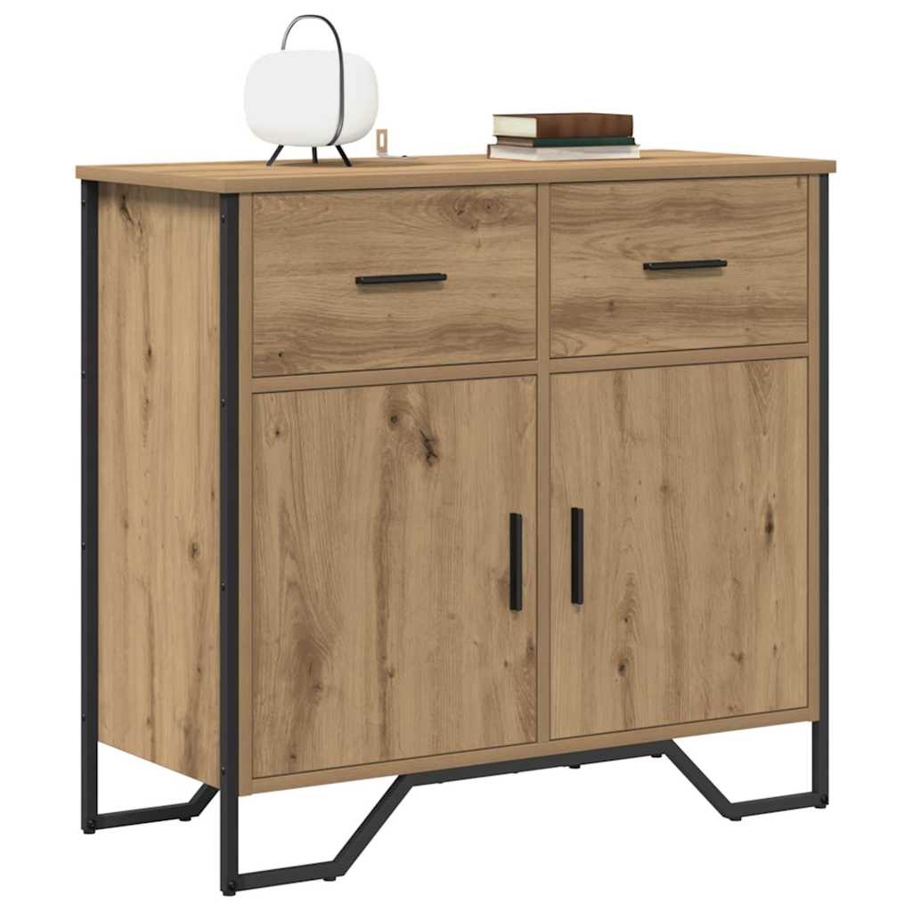 VidaXL Dressoir met lade artisanaal eikenkleurig 79.5 x 35.5 x 74.5 cm
