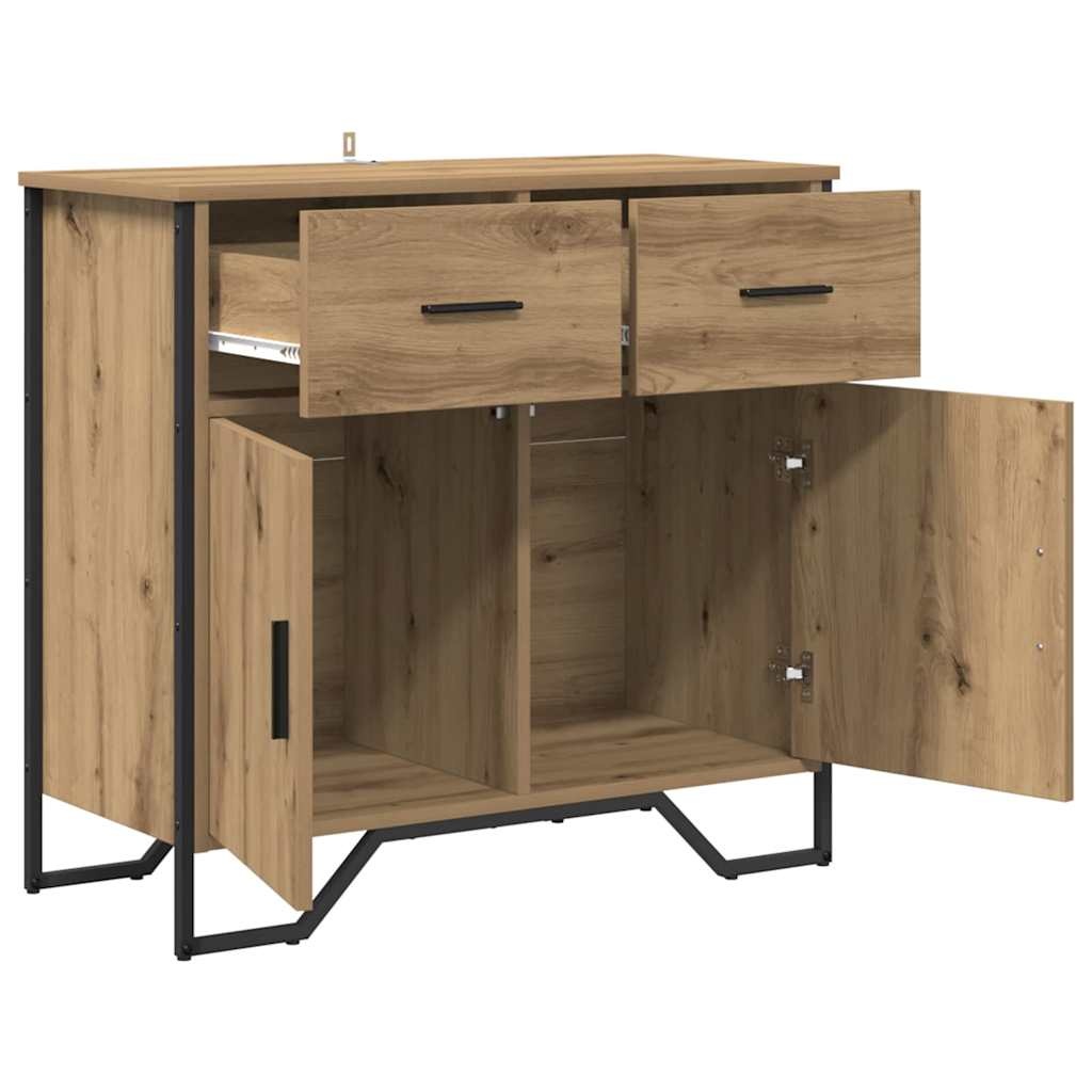 VidaXL Dressoir met lade artisanaal eikenkleurig 79.5 x 35.5 x 74.5 cm