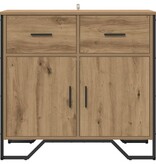 VidaXL Dressoir met lade artisanaal eikenkleurig 79.5 x 35.5 x 74.5 cm