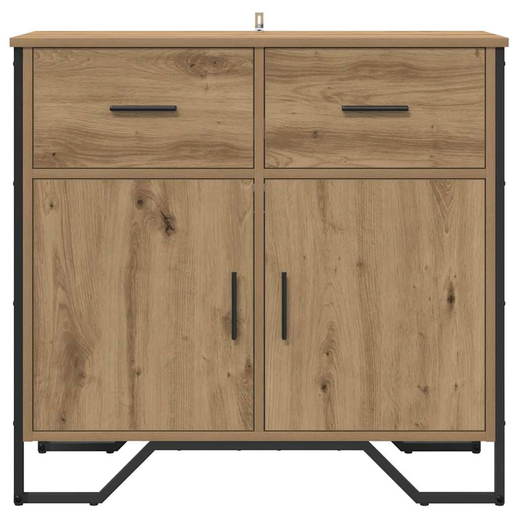 VidaXL Dressoir met lade artisanaal eikenkleurig 79.5 x 35.5 x 74.5 cm