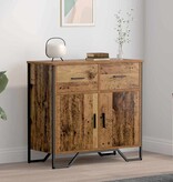VidaXL Dressoir met lade Oud hout 79.5 x 35.5 x 74.5 cm Bewerkt hout