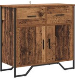 VidaXL Dressoir met lade Oud hout 79.5 x 35.5 x 74.5 cm Bewerkt hout