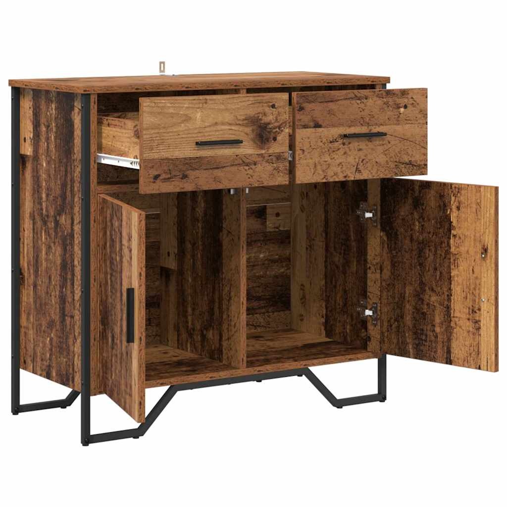 VidaXL Dressoir met lade Oud hout 79.5 x 35.5 x 74.5 cm Bewerkt hout