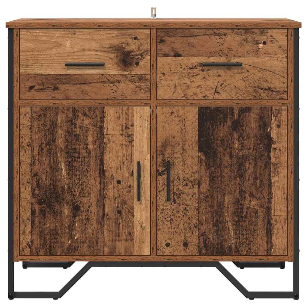 VidaXL Dressoir met lade Oud hout 79.5 x 35.5 x 74.5 cm Bewerkt hout