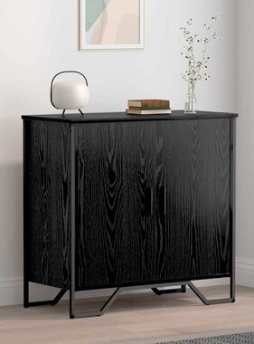 VidaXL Dressoir Zwart eiken 78 x 35.5 x 74.5 cm Bewerkt hout