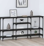 VidaXL Wandtafel met plank Zwart eiken 160 x 29 x 80 cm Bewerkt hout