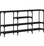 VidaXL Wandtafel met plank Zwart eiken 160 x 29 x 80 cm Bewerkt hout