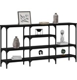 VidaXL Wandtafel met plank Zwart eiken 160 x 29 x 80 cm Bewerkt hout