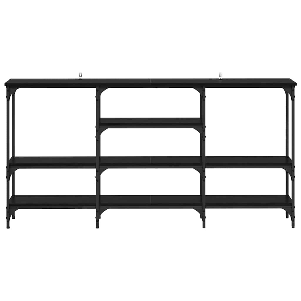 VidaXL Wandtafel met plank Zwart eiken 160 x 29 x 80 cm Bewerkt hout