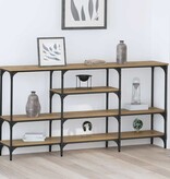 VidaXL Wandtafel artisanaal eikenkleurig 160 x 29 x 80 cm Bewerkt hout