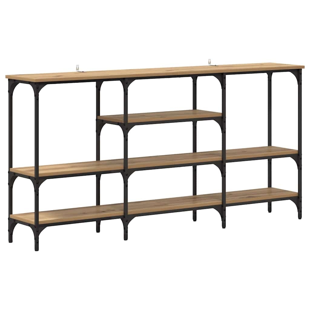 VidaXL Wandtafel artisanaal eikenkleurig 160 x 29 x 80 cm Bewerkt hout