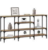 VidaXL Wandtafel artisanaal eikenkleurig 160 x 29 x 80 cm Bewerkt hout