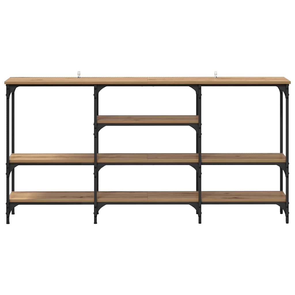 VidaXL Wandtafel artisanaal eikenkleurig 160 x 29 x 80 cm Bewerkt hout