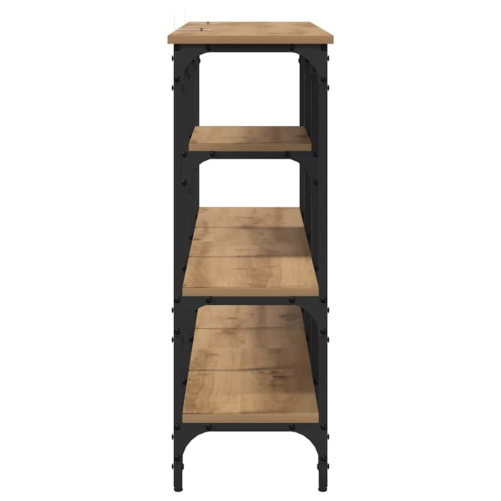 VidaXL Wandtafel artisanaal eikenkleurig 160 x 29 x 80 cm Bewerkt hout