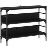 VidaXL Wandtafel met plank Zwart eiken 100 x 32 x 75 cm Bewerkt hout