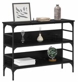 VidaXL Wandtafel met plank Zwart eiken 100 x 32 x 75 cm Bewerkt hout
