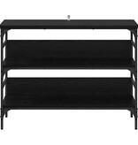 VidaXL Wandtafel met plank Zwart eiken 100 x 32 x 75 cm Bewerkt hout