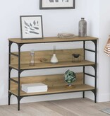 VidaXL Wandtafel artisanaal eikenkleurig 100 x 32 x 75 cm Bewerkt hout