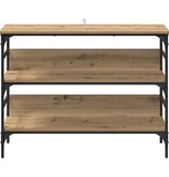 VidaXL Wandtafel artisanaal eikenkleurig 100 x 32 x 75 cm Bewerkt hout