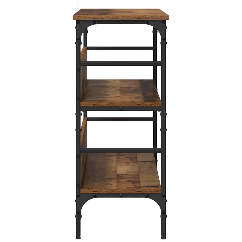 VidaXL Wandtafel met plank Oud hout 100 x 32 x 75 cm Bewerkt hout