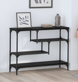 VidaXL Wandtafel met plank Zwart eiken 100 x 30 x 75 cm Bewerkt hout