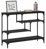 VidaXL Wandtafel met plank Zwart eiken 100 x 30 x 75 cm Bewerkt hout