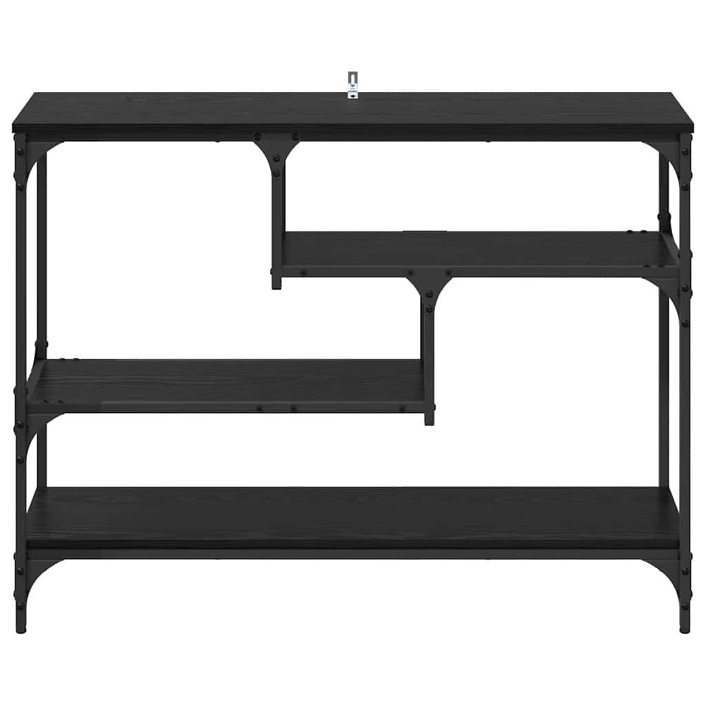 VidaXL Wandtafel met plank Zwart eiken 100 x 30 x 75 cm Bewerkt hout