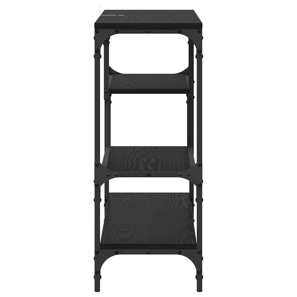 VidaXL Wandtafel met plank Zwart eiken 100 x 30 x 75 cm Bewerkt hout