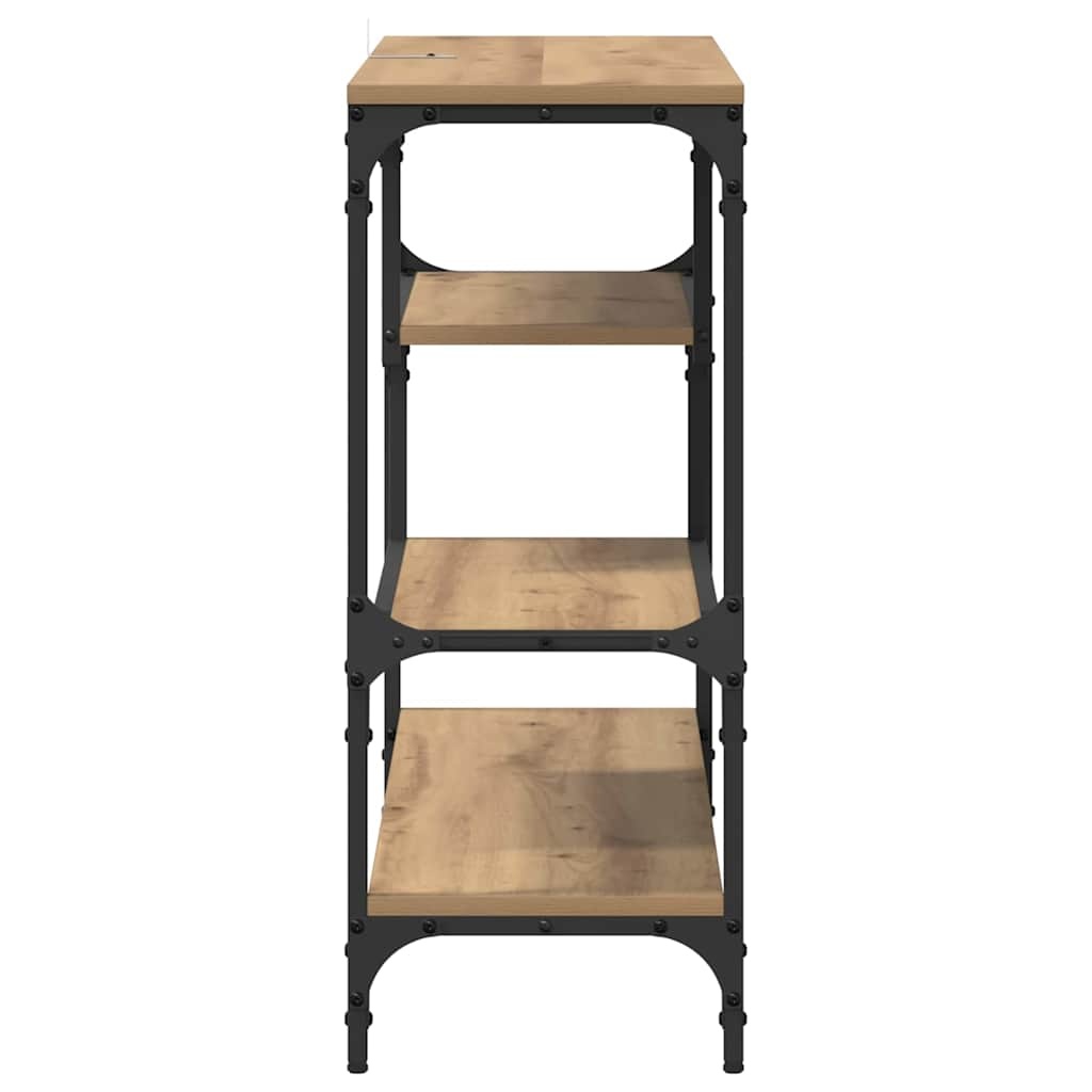 VidaXL Wandtafel artisanaal eikenkleurig 100 x 30 x 75 cm Bewerkt hout