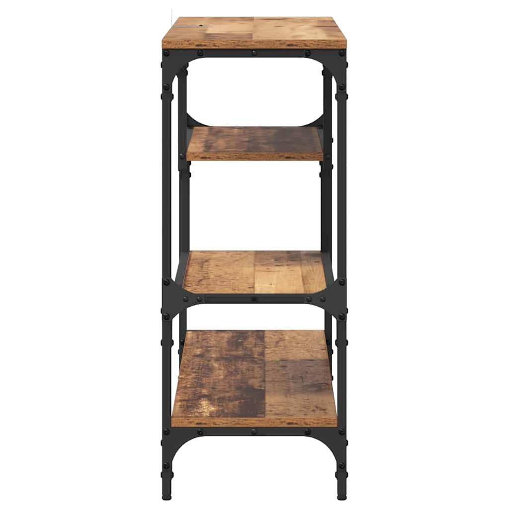 VidaXL Wandtafel met plank Oud hout 100 x 30 x 75 cm Bewerkt hout