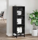 VidaXL Highboard Zwart eiken 35 x 37 x 117 cm Bewerkt hout