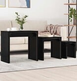 VidaXL Nesting Koffietafel 3 pcs Zwart eiken 60 x 35 x 56 cm