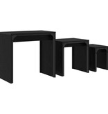 VidaXL Nesting Koffietafel 3 pcs Zwart eiken 60 x 35 x 56 cm