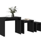 VidaXL Nesting Koffietafel 3 pcs Zwart eiken 60 x 35 x 56 cm