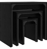 VidaXL Nesting Koffietafel 3 pcs Zwart eiken 60 x 35 x 56 cm
