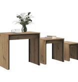 VidaXL Nesting Koffietafel 3 pcs artisanaal eikenkleurig