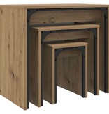 VidaXL Nesting Koffietafel 3 pcs artisanaal eikenkleurig