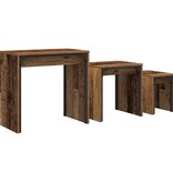VidaXL Nesting Koffietafel 3 pcs Oud hout 60 x 35 x 56 cm Bewerkt hout