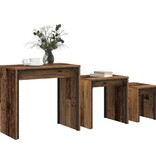 VidaXL Nesting Koffietafel 3 pcs Oud hout 60 x 35 x 56 cm Bewerkt hout
