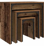 VidaXL Nesting Koffietafel 3 pcs Oud hout 60 x 35 x 56 cm Bewerkt hout