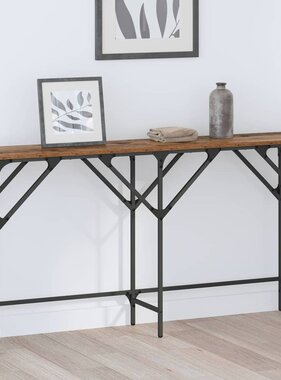 VidaXL Wandtafel Oud hout 140 x 29 x 75 cm Bewerkt hout
