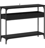 VidaXL Wandtafel met plank Zwart eiken 100 x 29 x 75 cm Bewerkt hout