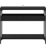 VidaXL Wandtafel met plank Zwart eiken 100 x 29 x 75 cm Bewerkt hout