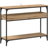 VidaXL Wandtafel artisanaal eikenkleurig 100 x 29 x 75 cm Bewerkt hout