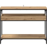VidaXL Wandtafel artisanaal eikenkleurig 100 x 29 x 75 cm Bewerkt hout