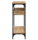 VidaXL Wandtafel artisanaal eikenkleurig 100 x 29 x 75 cm Bewerkt hout