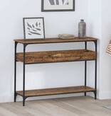 VidaXL Wandtafel met plank Oud hout 100 x 29 x 75 cm Bewerkt hout