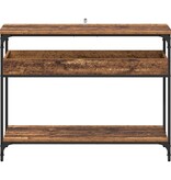 VidaXL Wandtafel met plank Oud hout 100 x 29 x 75 cm Bewerkt hout